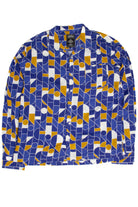 Royal Blue Mosaic Long Sleeve Button Up Shirt