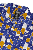Royal Blue Mosaic Long Sleeve Button Up Shirt