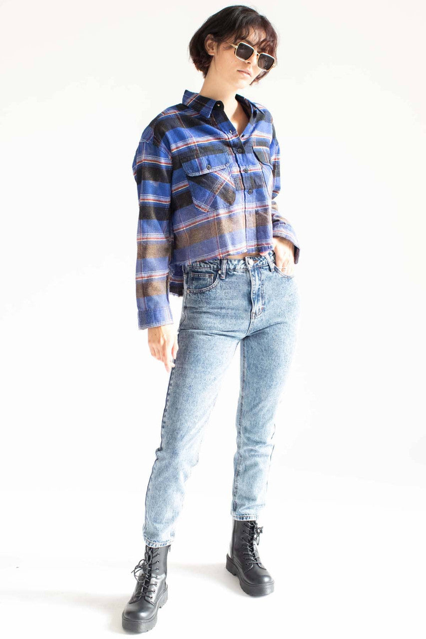 Royal Faded Bottom Raw Edge Flannel