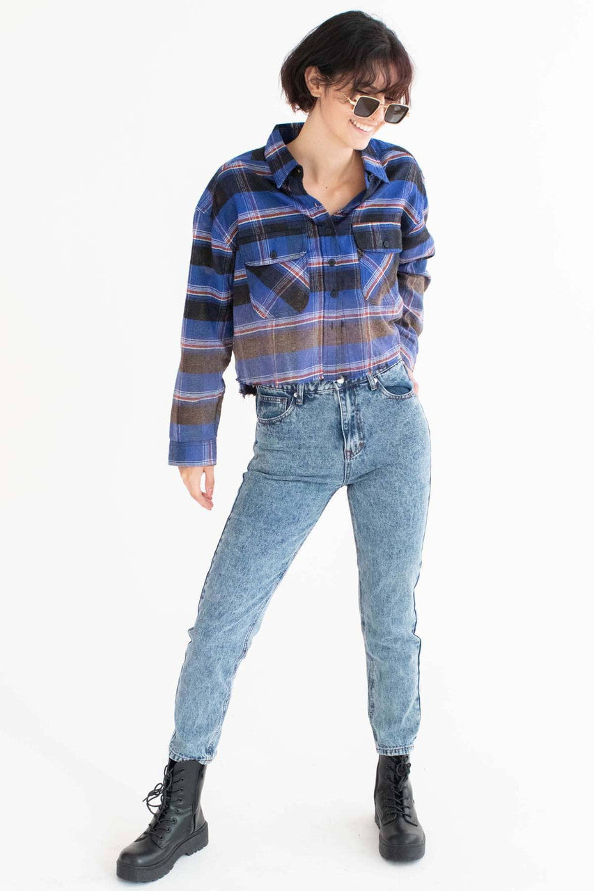 Royal Faded Bottom Raw Edge Flannel