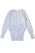 Running Stitch Tie Front Knit Cardigan