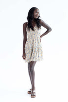 Sage Bold Floral Ruffle Mini Dress
