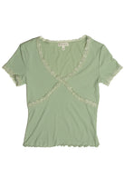 Sage Green Lace Trim Tee