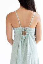 Sage Green Tie Back Floral Slip Dress