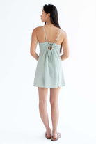 Sage Green Tie Back Floral Slip Dress