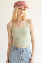 Sage Heart Jacquard Crop Cami