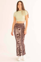 Sage Open Tie Back Mock Neck Tee