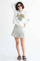 Sage Plaid Hidden Short Pleated Skirt