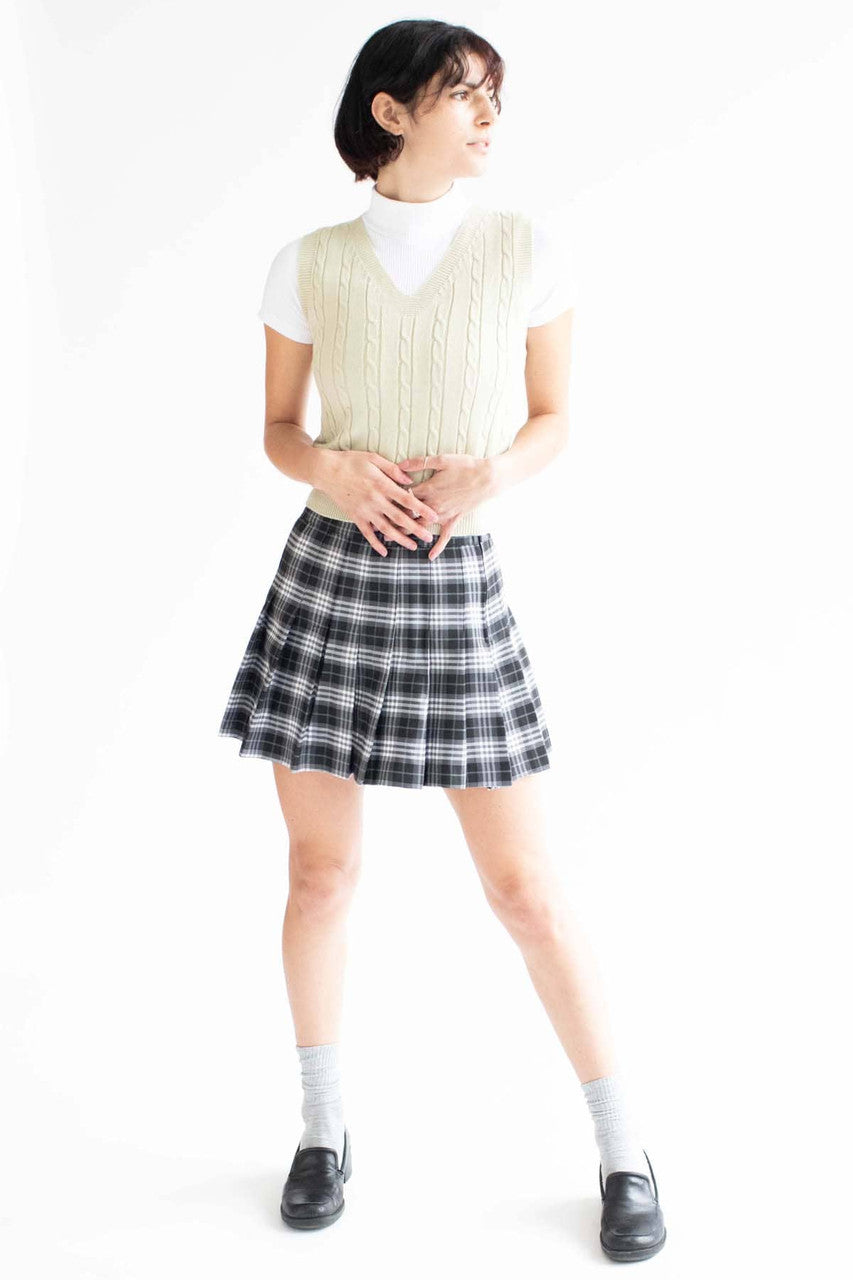 Sage Soft Cable Knit Sweater Vest