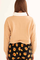 Sand Cropped Polo Sweatshirt