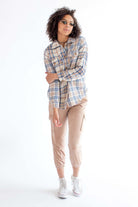 Sand & Indigo Spliced Plaid Shacket