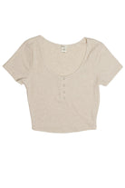 Oatmeal Scoop Snap Henley Tee