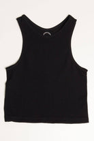 Black Seamless Crew Neck Crop Tank