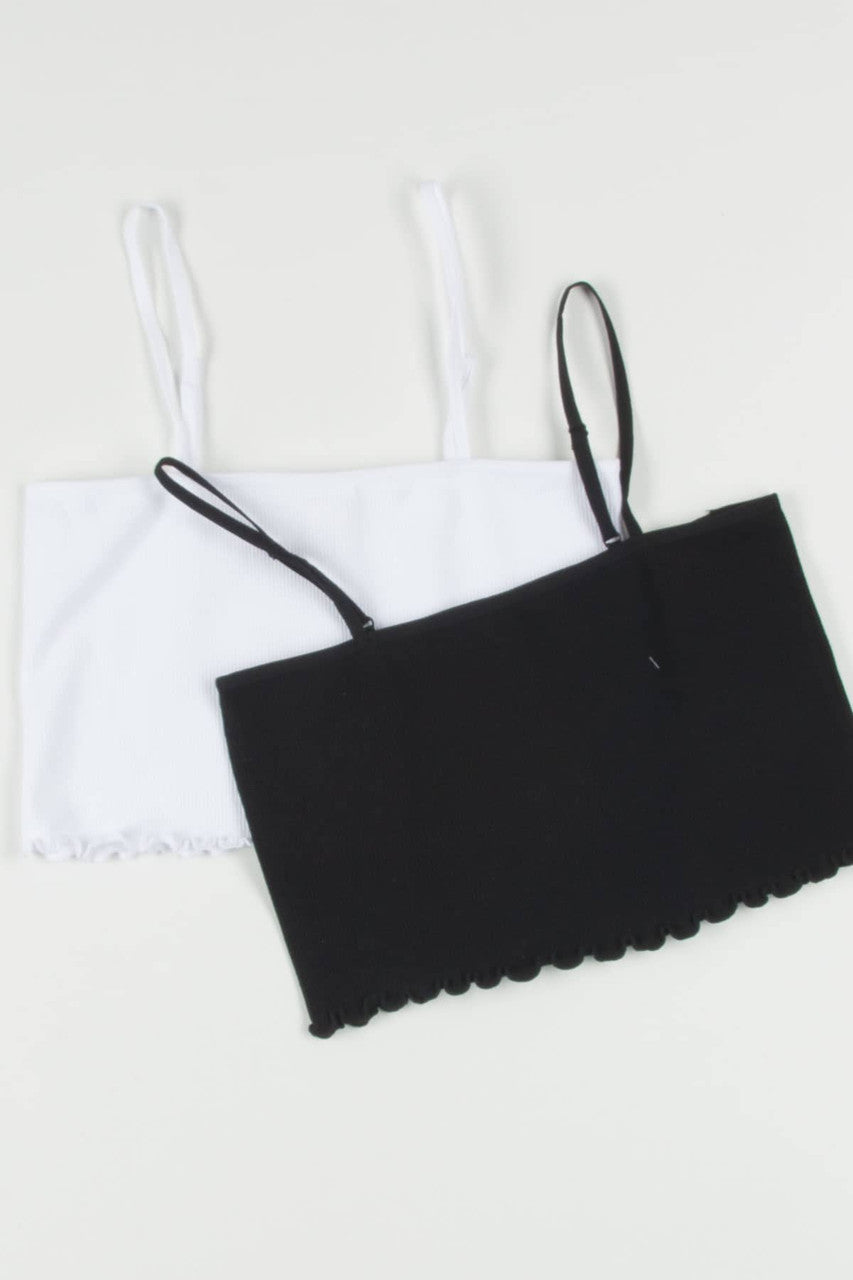 Black Seamless Ribbed Crop Cami