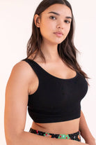 Black Seamless Ribbed Sports Bra 1
