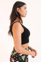 Black Seamless Ribbed Sports Bra 1