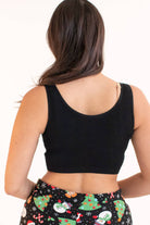 Black Seamless Ribbed Sports Bra 1