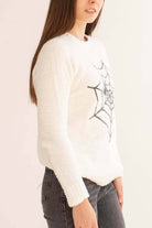 Sequin Spider Web Chenille Sweater
