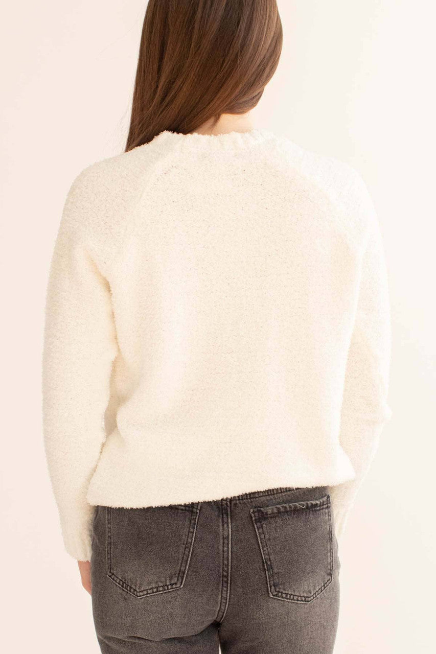 Sequin Spider Web Chenille Sweater