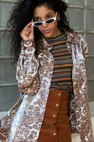 Shiny Metallic Leopard Print Shirt