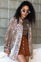 Shiny Metallic Leopard Print Shirt