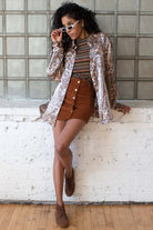 Shiny Metallic Leopard Print Shirt