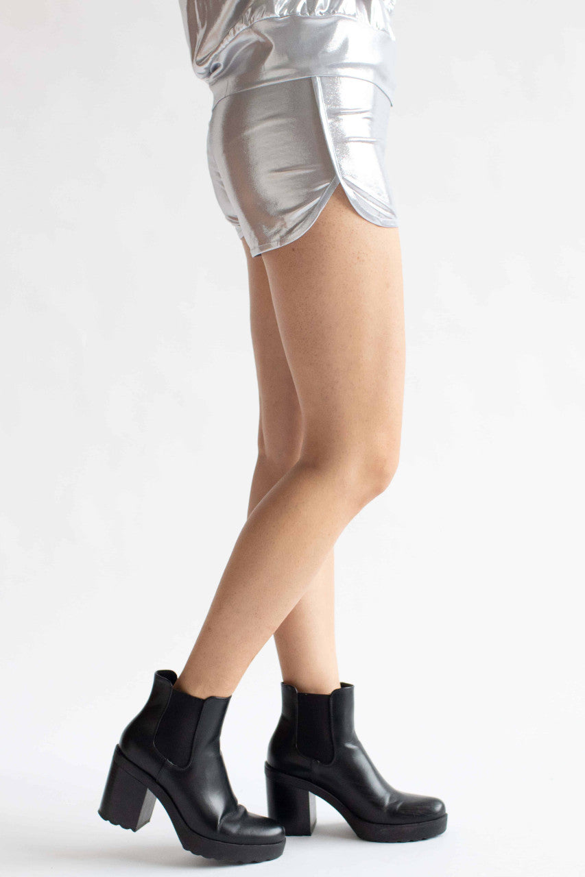 Silver Metallic Dolphin Shorts