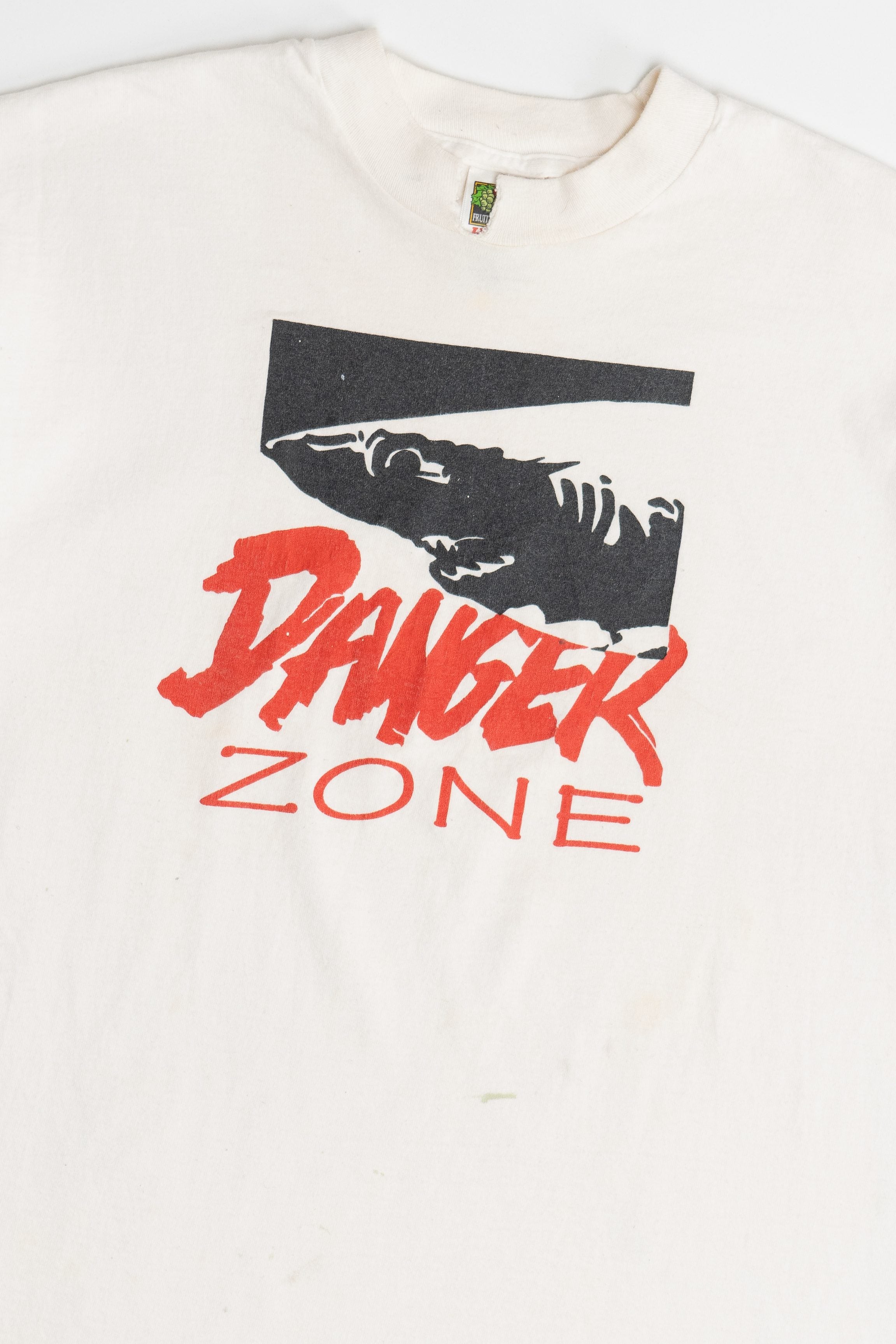 Vintage "Danger Zone" Shark Single Stitch T-Shirt (1990s)