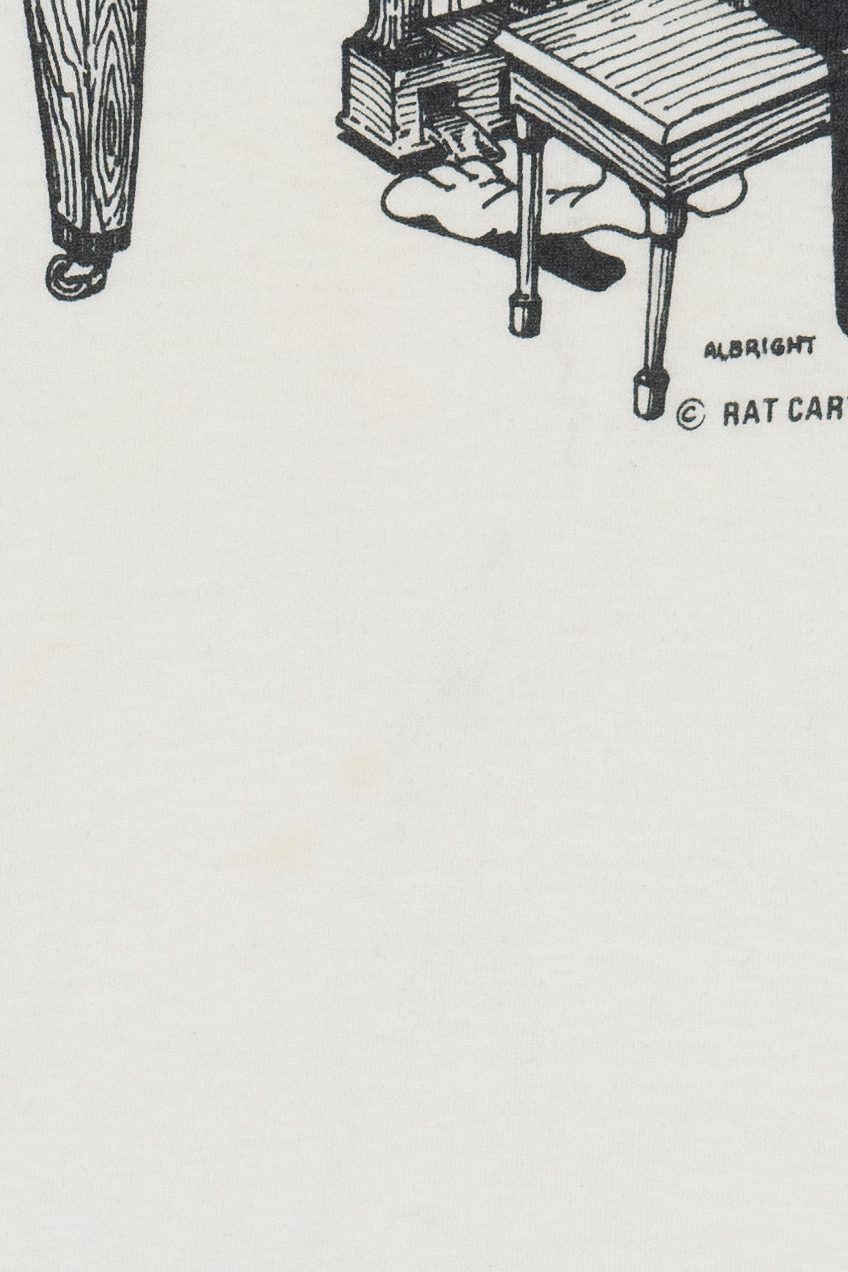 Vintage Albright Rat Cartoon Playing Piano Single Stitch T-Shirt (1990s)