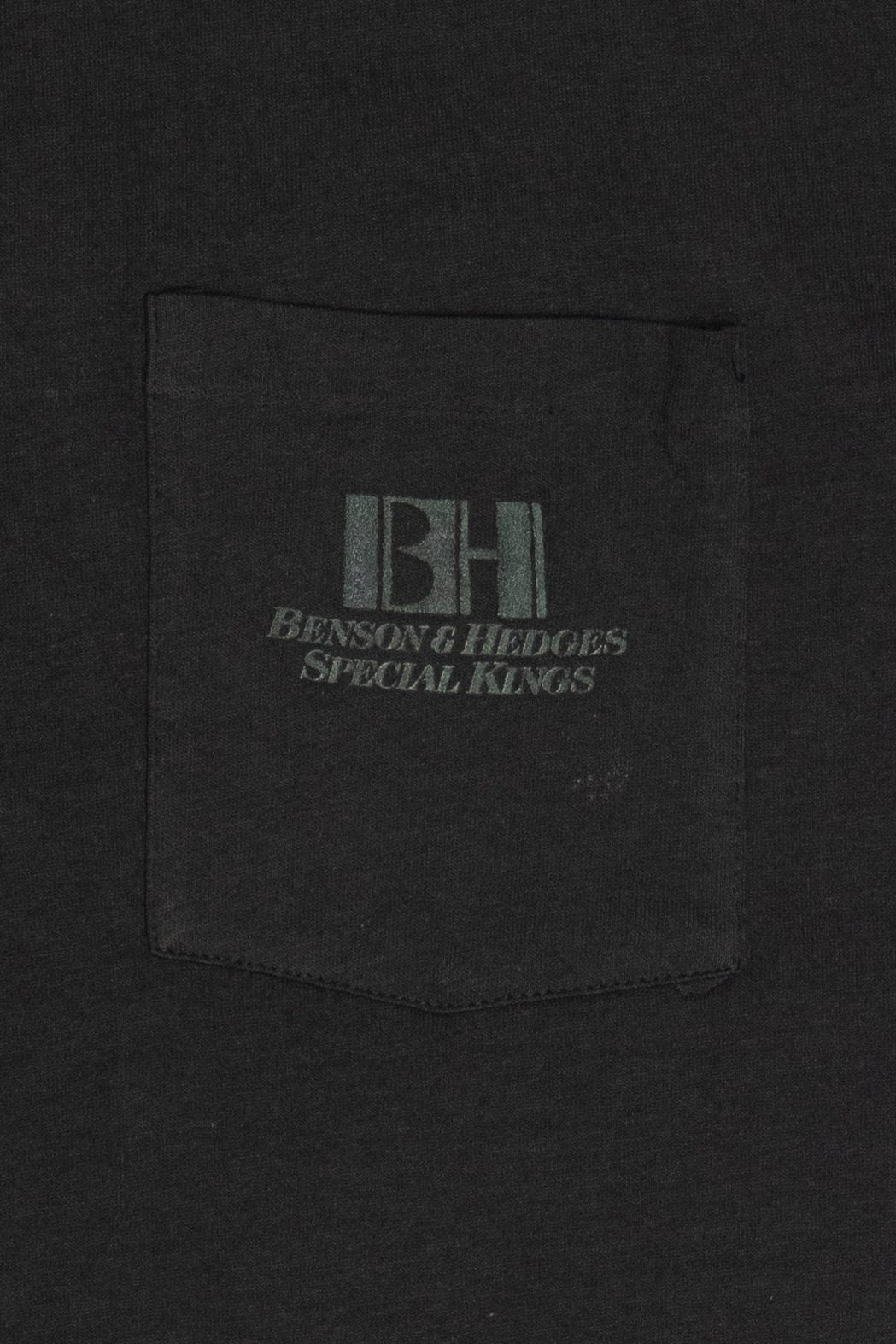 Vintage "Take The Edge Off" Embossed Print Benson & Hedges Promo Pocket T-Shirt (1990s)