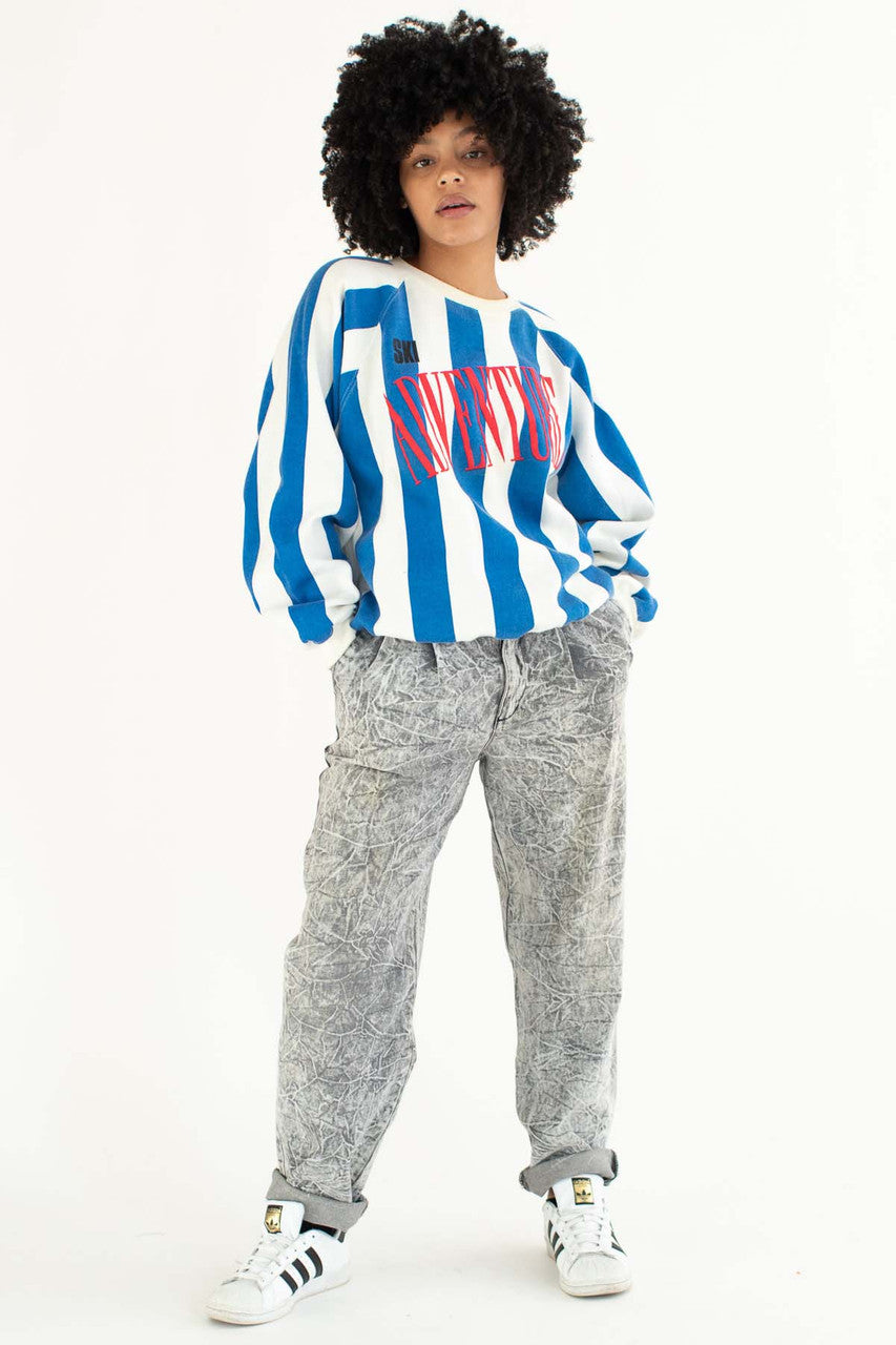 Ski Adventure Striped Sweatshirt