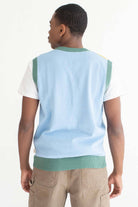 Sky Blue Floral Sweater Vest