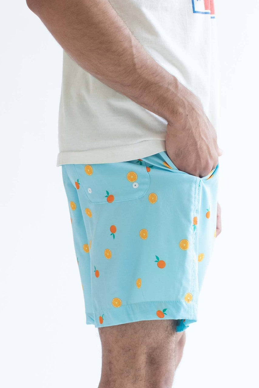 Sky Blue Oranges Swim Shorts