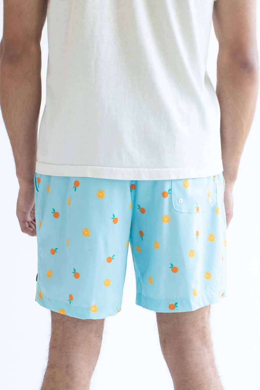 Sky Blue Oranges Swim Shorts