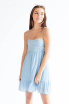 Sky Blue Tie Back Gauze Sundress