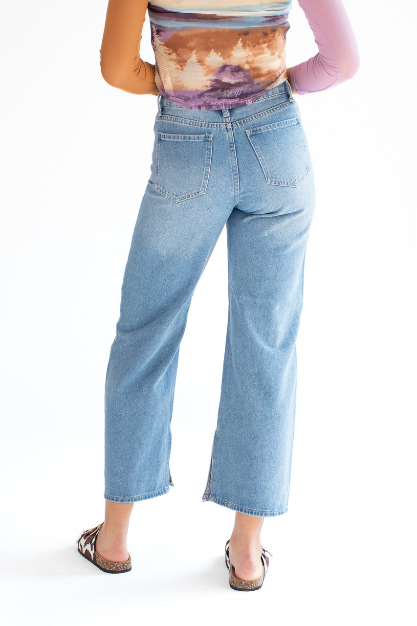 Slit Wide Leg Jeans