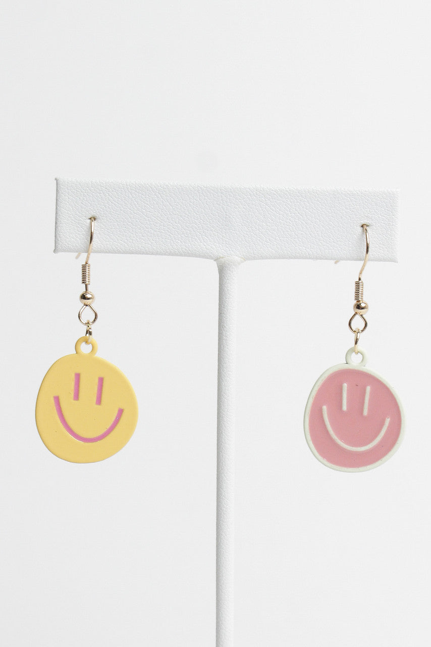 Two-Tone Smiley Face Earrings