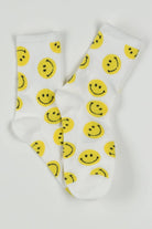 White Smiley Face Socks