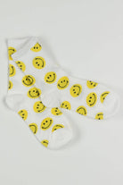 White Smiley Face Socks