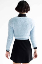 Smokey Blue Eyelash Cropped Cardigan