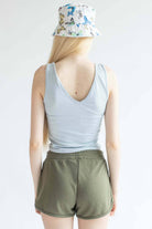 Solid Army Drawstring Dolphin Shorts