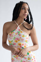 Spring Flower Cross Strap Mini Dress