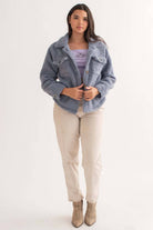 Steel Blue Sherpa Shacket