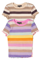Crochet Stripe Lettuce Edge Tee