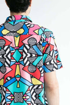 Striped Geo Shapes Button Up Shirt