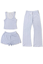 Blue Pinstripe Wide Leg Lounge Pants