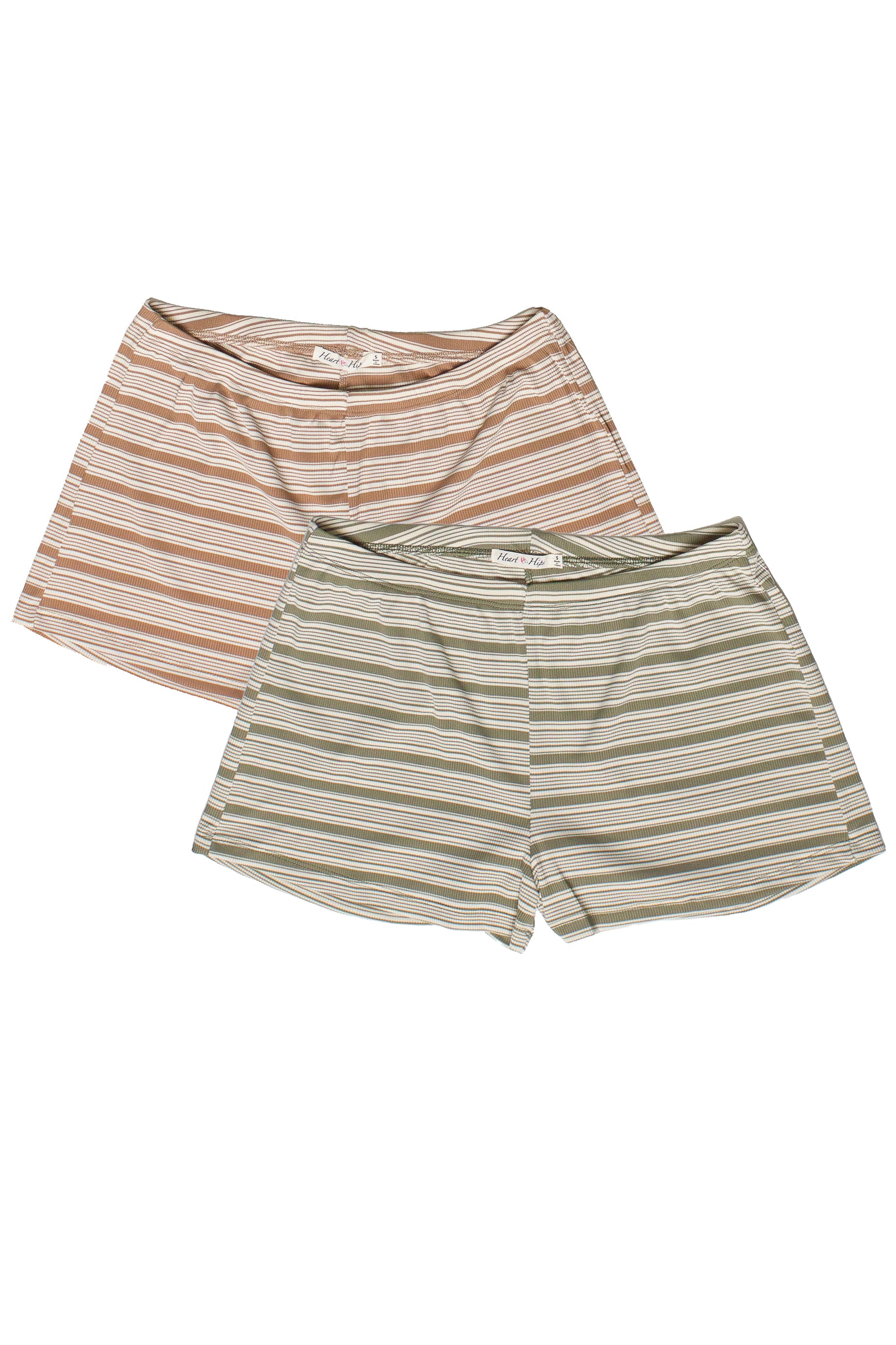 Striped Ribbed Shorts
