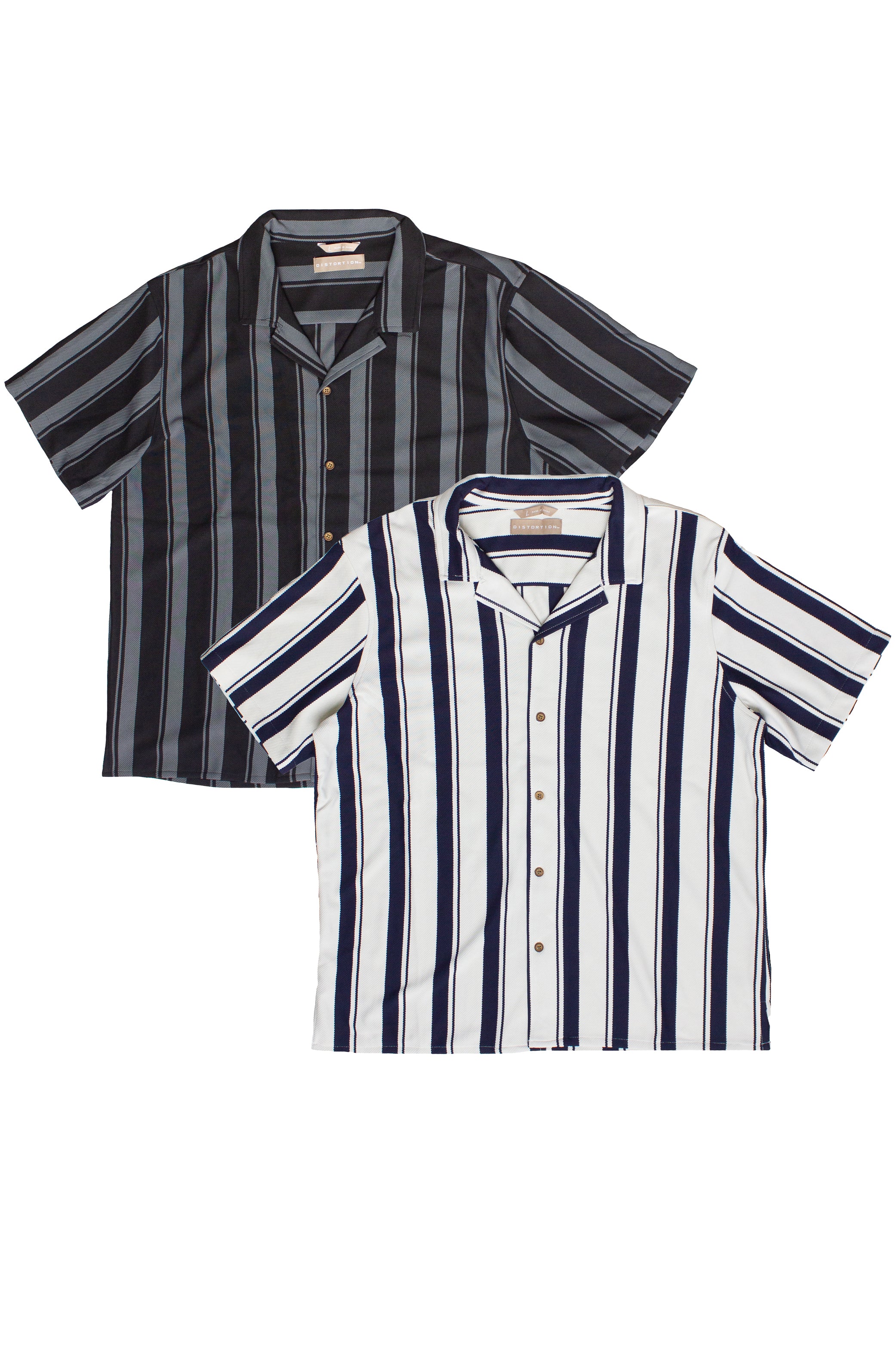 Vertical Striped Textured Button Up Shirts