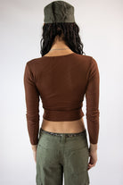 Long Sleeve Studded Wrap Top