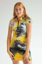 Sunburst Tie Dye Polo Dress